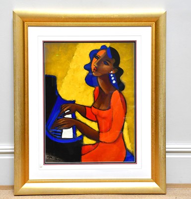 Lot 1625 - MARSHA HAMMEL; oil on gesso, 'In The Groove -...