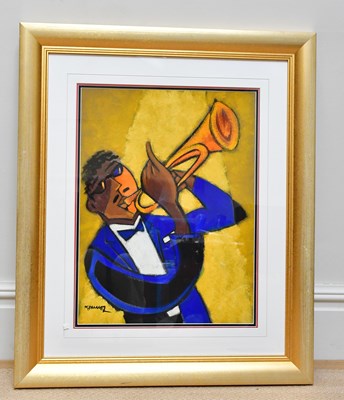 Lot 1629 - MARSHA HAMMEL; oil on gesso, 'In The Groove -...