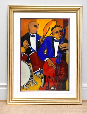 Lot 1618 - MARSHA HAMMEL; oil on gesso, 'In The Groove...