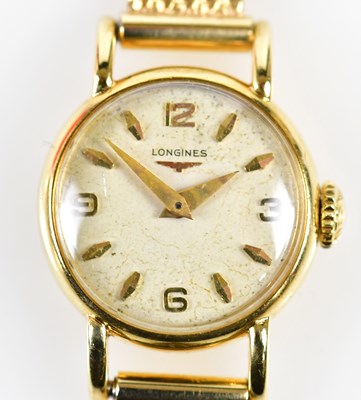 Lot 2882 - LONGINES; a lady's vintage 14ct yellow gold...