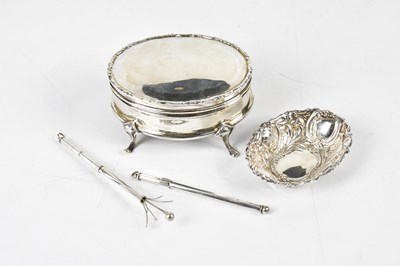 Lot 2469 - An Edwardian hallmarked silver oval lidded...