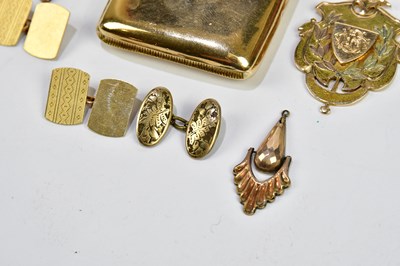 Lot 2 - A 9ct yellow gold vesta case, 25.6g, a pair of...