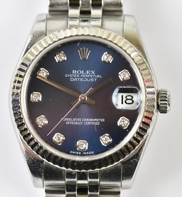 Lot 2838 - ROLEX; a lady's stainless steel Oyster...