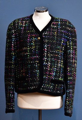 Lot 1012 - ESCADA BY MARGARETHA LEY; a short black tweed...