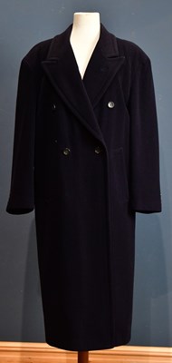 Lot 1010 - HUGO BOSS; a navy blue 100% wool full length...