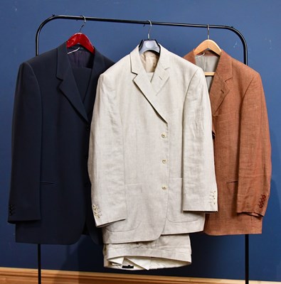Lot 1036 - HUGO BOSS; a brown fully lined blazer, size 54,...