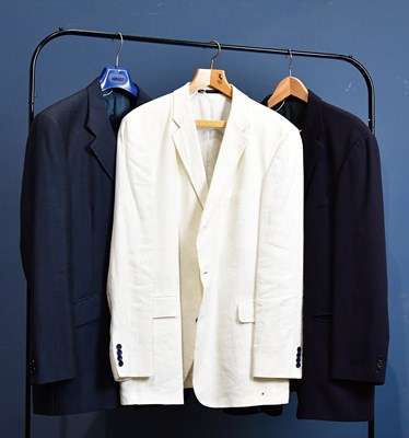 Lot 1008 - HUGO BOSS; a navy blue single breasted lined...
