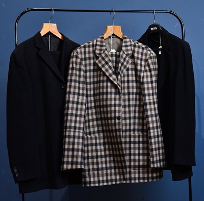 Lot 1034 - HUGO BOSS; a black cashmere unlined blazer,...