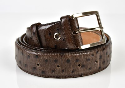 Lot 985 - ROBERT CHARLES; a brown ostrich leather belt...