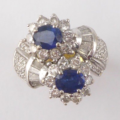 Lot 1041 - A vintage Art Deco style sapphire and diamond...