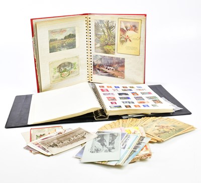 Lot 445 - A school boy stamp album to include world...
