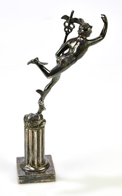 Lot 5085 - AFTER GIAMBOLOGNA; a silvered metal figure of...
