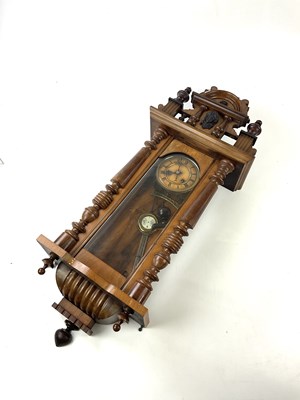 Lot 6440 - A walnut Vienna style wall clock, the face set...
