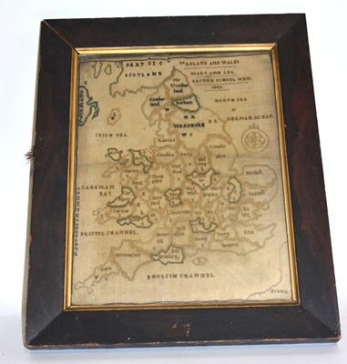 Lot 5116 - A 19th century tapestry map of England and...