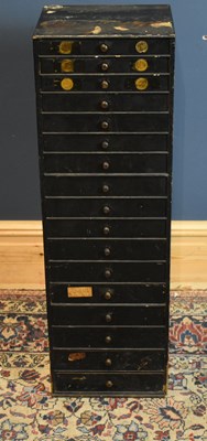 Lot 1192 - A good seventeen drawer watchmaker's cabinet...