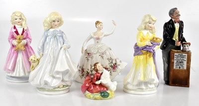 Lot 735 - ROYAL DOULTON; six assorted figures comprising...