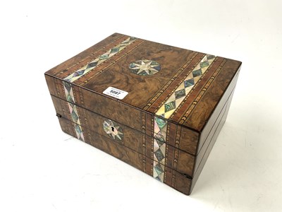 Lot 5087 - A Victorian walnut and mother of pearl inlaid...