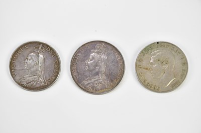 Lot 2613 - A Victorian silver crown,1890, Jubilee head, a...