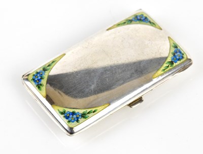 Lot 2218 - An Art Deco white metal and enamelled...
