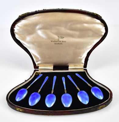Lot 2749 - A cased set of six hallmarked silver and...