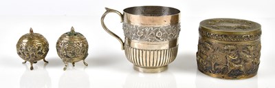 Lot 2802 - An Eastern, probably Indian, silver plated...