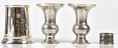Lot 2805 - A collection of assorted Eastern silver plated...