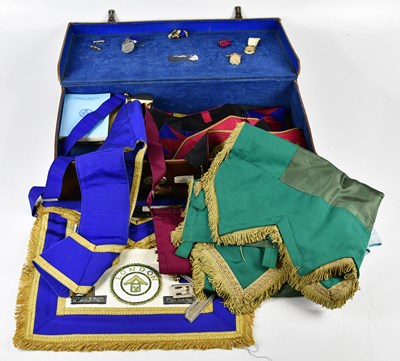 Lot 5045 - MASONIC INTEREST; a leather suitcase...