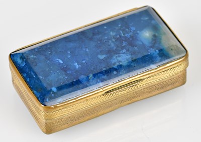 Lot 2041 - A suberb Jacobite snuff box with blue agate...
