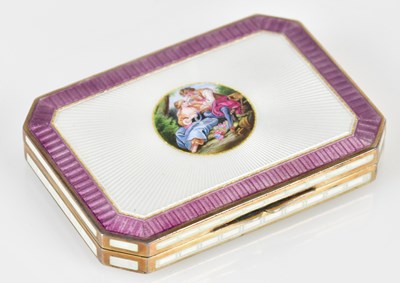 Lot 2058 - A fine large Continental silver and enamelled...