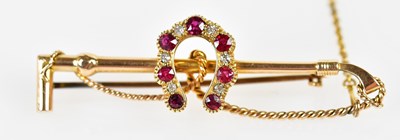 Lot 586 - A 15ct yellow gold brooch in the form of a...