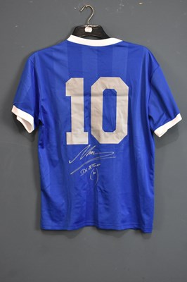 Lot 5241 - DIEGO MARADONA; a signed Argentina retro-style...