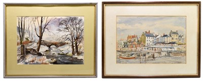 Lot 1213 - W KNOWLES; watercolour, town scene, signed, 23...