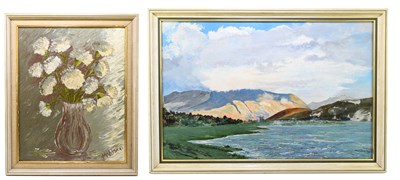 Lot 1085 - M WILSON; oil on board, still life, signed, 50...