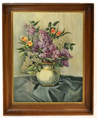 Lot 1277 - ROLAND; oil on canvas, still life, signed and...