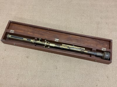Lot 25 - Fortin type brass marine barometer with gimbal...