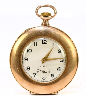 Lot 1804 - A crown wind 9ct gold cased open faced pocket...