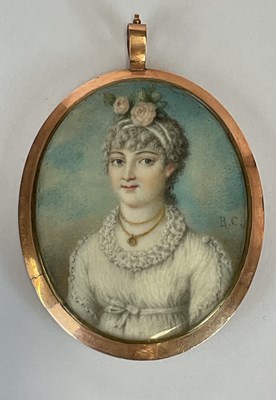 Lot 1496 - IN THE MANNER OF RICHARD CROSSE; oval portrait...