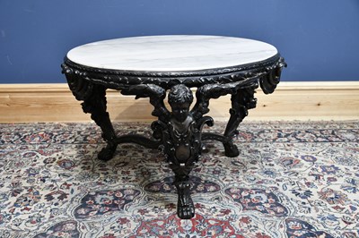 Lot 6647 - A decorative marble topped coffee table with...