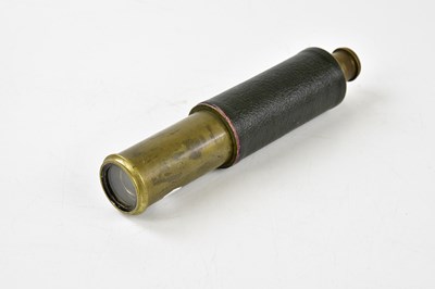 Lot 6350 - A unnamed three draw brass telescope, length...