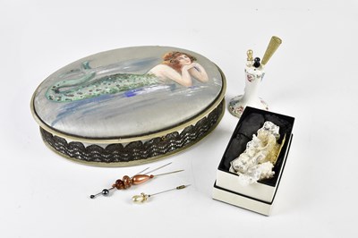 Lot 5065 - A decorative silk box painted with an Art...
