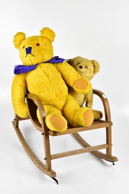 Lot 4568 - Two vintage plush teddy bears, and a child's...