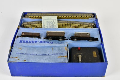Lot 4355 - HORNBY OO DUBLO; a boxed part train set, with...