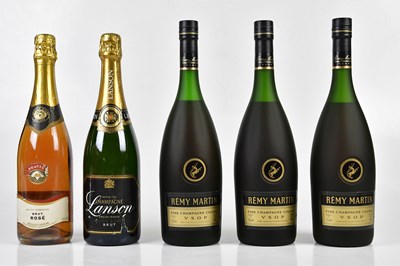 Lot 4034 - MIXED SPIRITS; a single bottle of Lanson...