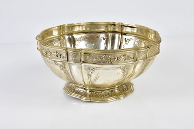Lot 2142 - A sterling silver punch bowl with panelled...