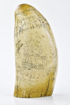 Lot 5026 - A modern resin copy of a scrimshaw walrus...