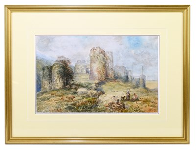 Lot 1048 - FREDERICK DAVIS; watercolour, figures in front...