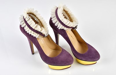Lot 1071 - CHARLOTTE OLYMPIA; a pair of Dolly lavender...