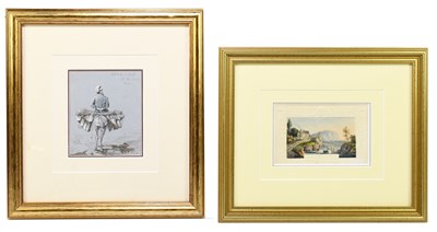 Lot 1033 - An early 19th century English watercolour on...