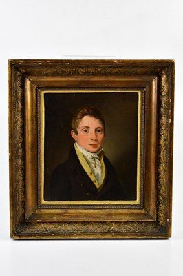 Lot 6164 - A DE LELIE; oil on board, a portrait of young...