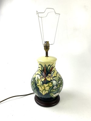 Lot 5525 - MOORCROFT; a baluster table lamp in the 'Lamia'...
